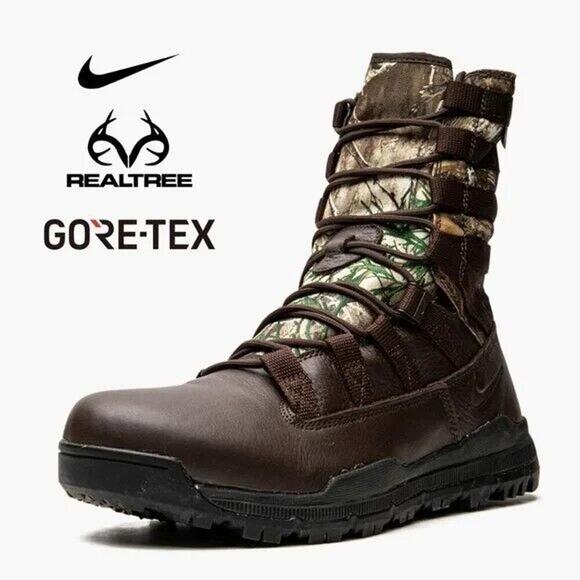 Nike Realtree SFB Gen 28 Inch Camo Fauna Brown Combat Boots Mens Size 11 Hunting - Picture 1 of 16